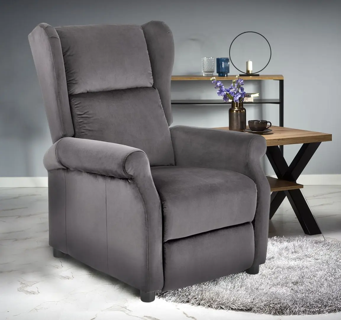 Fotoliu-recliner Halmar Agustin 2 (Grey)