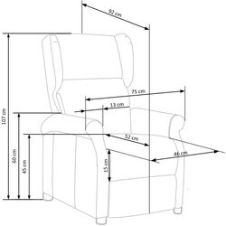 Fotoliu-recliner Halmar Agustin M (Grey) Thumb