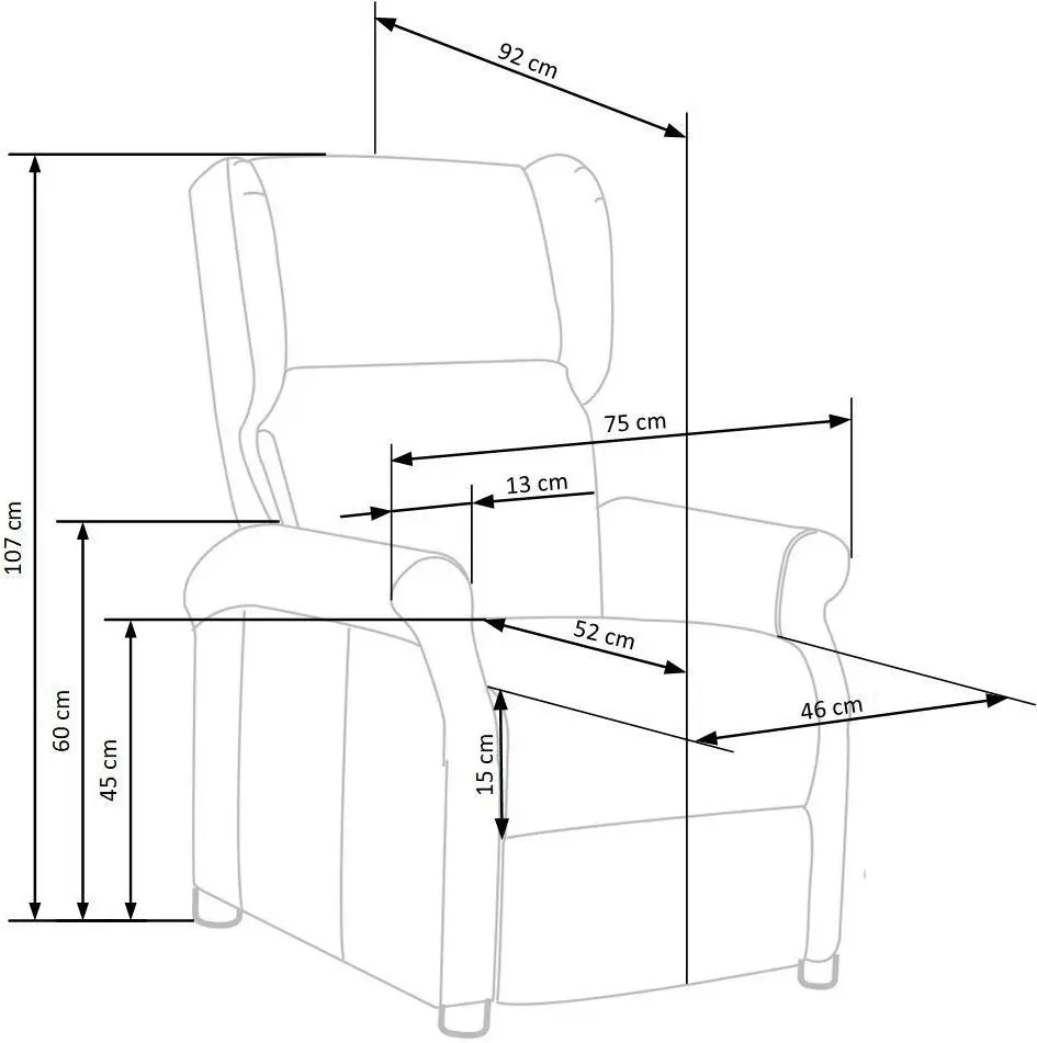 Fotoliu-recliner Halmar Agustin M (Grey)