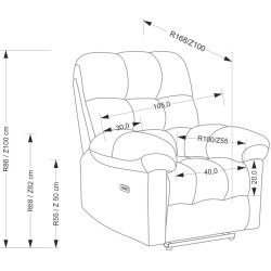 Fotoliu-recliner Halmar Amore (Grey) Thumb