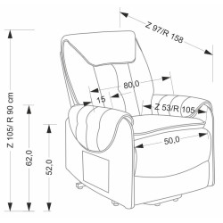 Fotoliu-recliner Halmar Horton (Beige) Thumb
