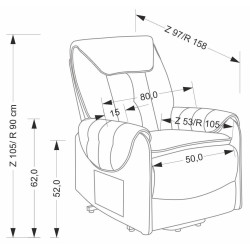 Fotoliu-recliner Halmar Horton (Grey) Thumb