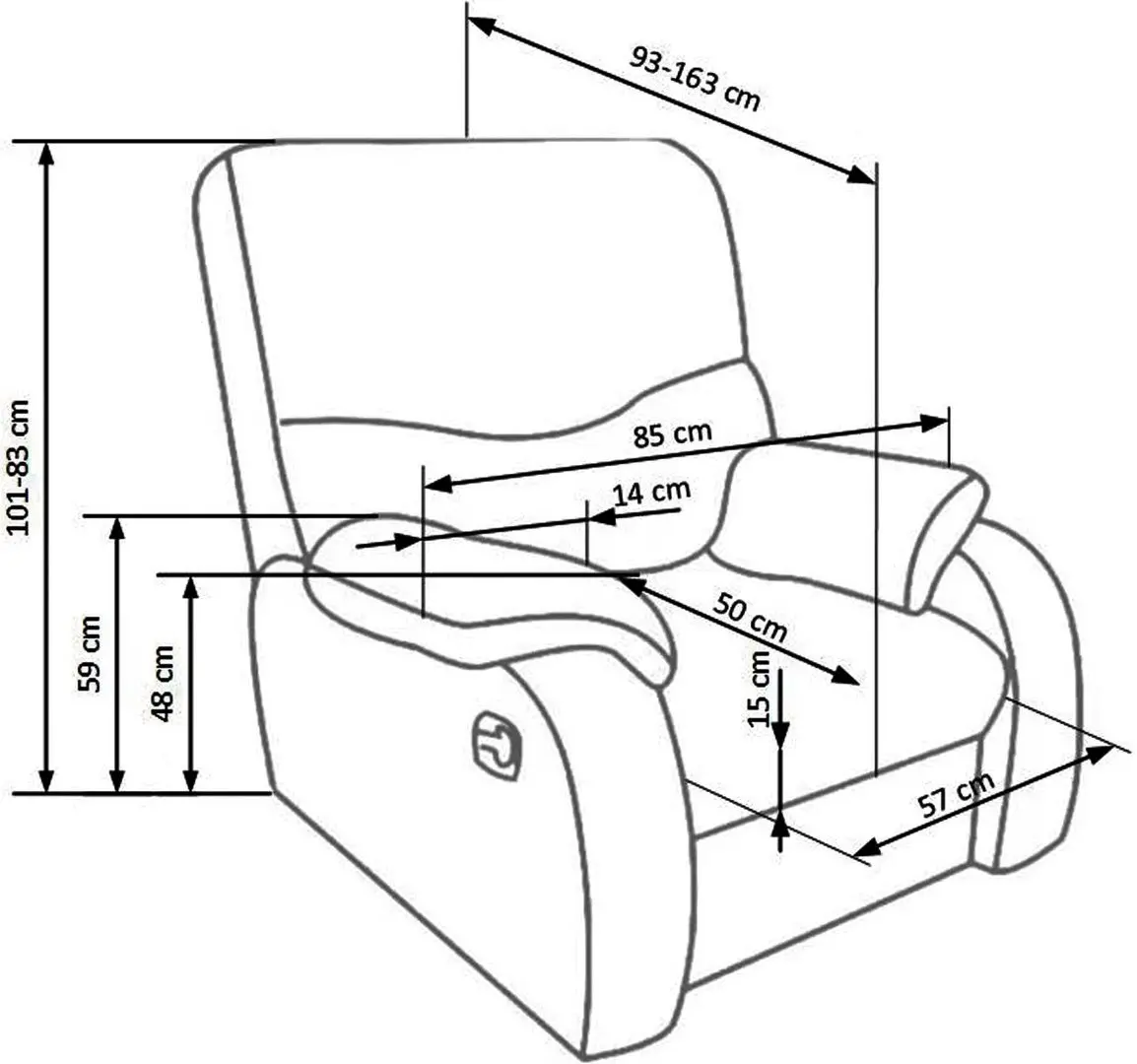 Fotoliu-recliner Halmar Jeff (Black)