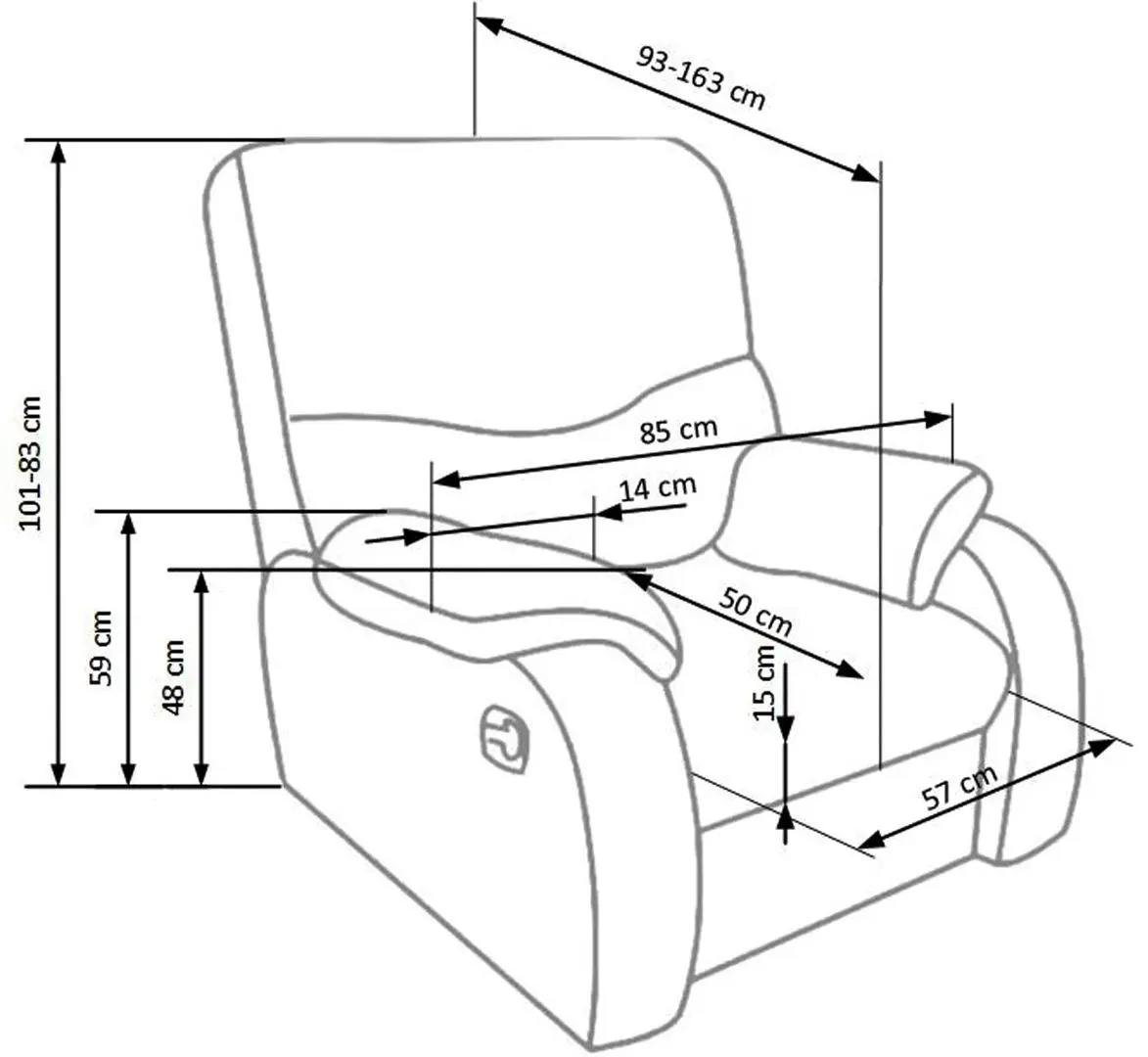 Fotoliu-recliner Halmar Jeff (Brown)