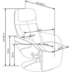 Fotoliu-recliner Halmar Optima 2 (Grey) Thumb