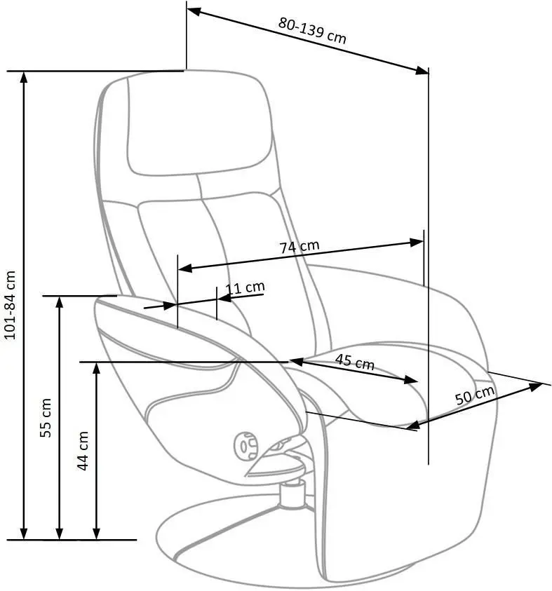 Fotoliu-recliner Halmar Optima 2 (Grey)
