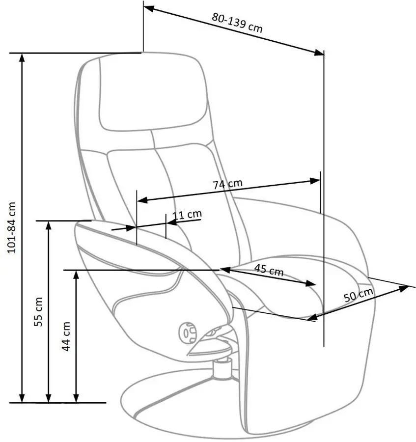 Fotoliu-recliner Halmar Optima (Cappucino)