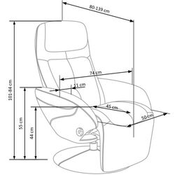 Fotoliu-recliner Halmar Optima (Gray) Thumb
