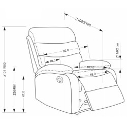 Fotoliu-recliner Halmar Perus (Beige) Thumb