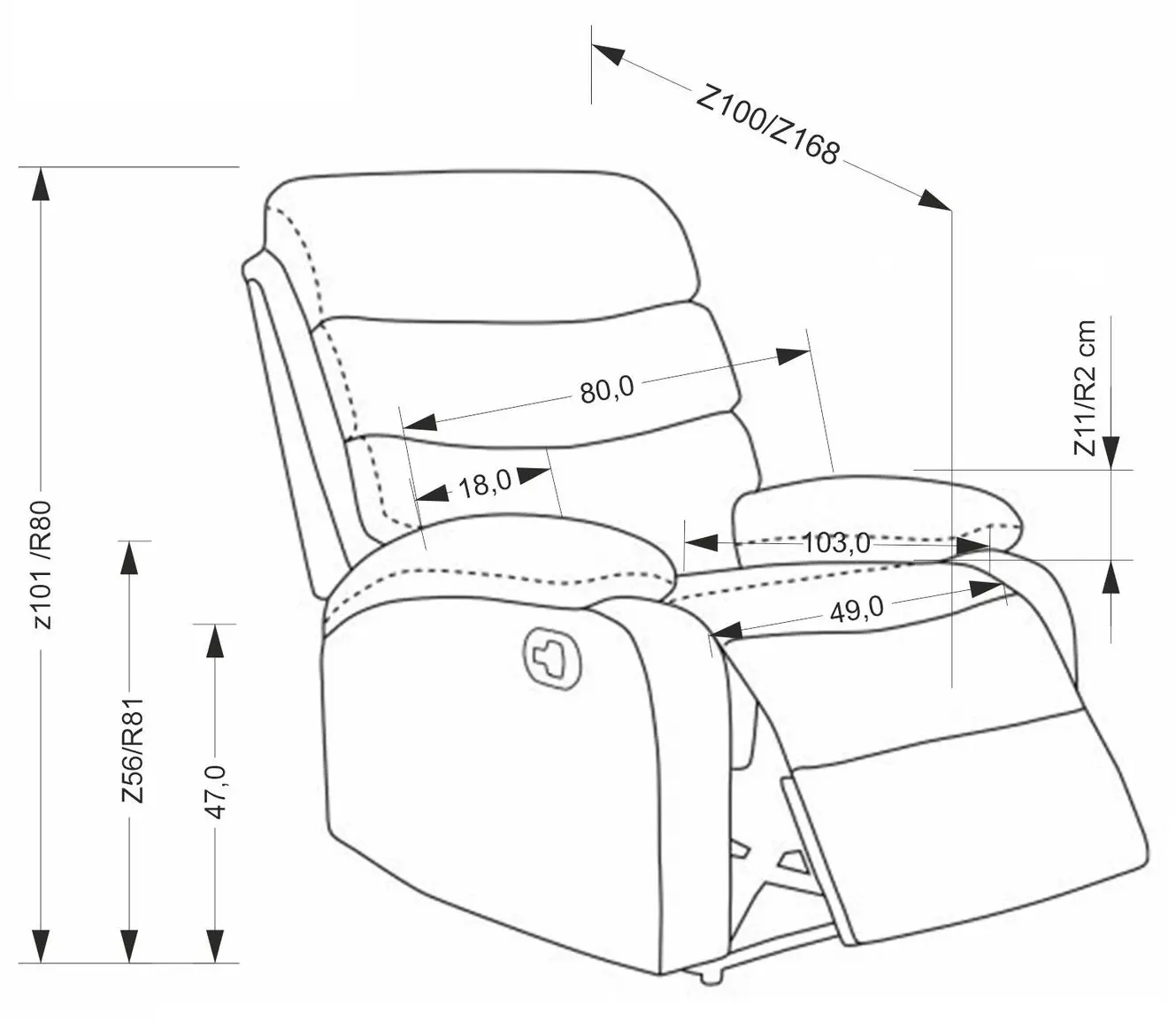Fotoliu-recliner Halmar Perus (Grey) - 11