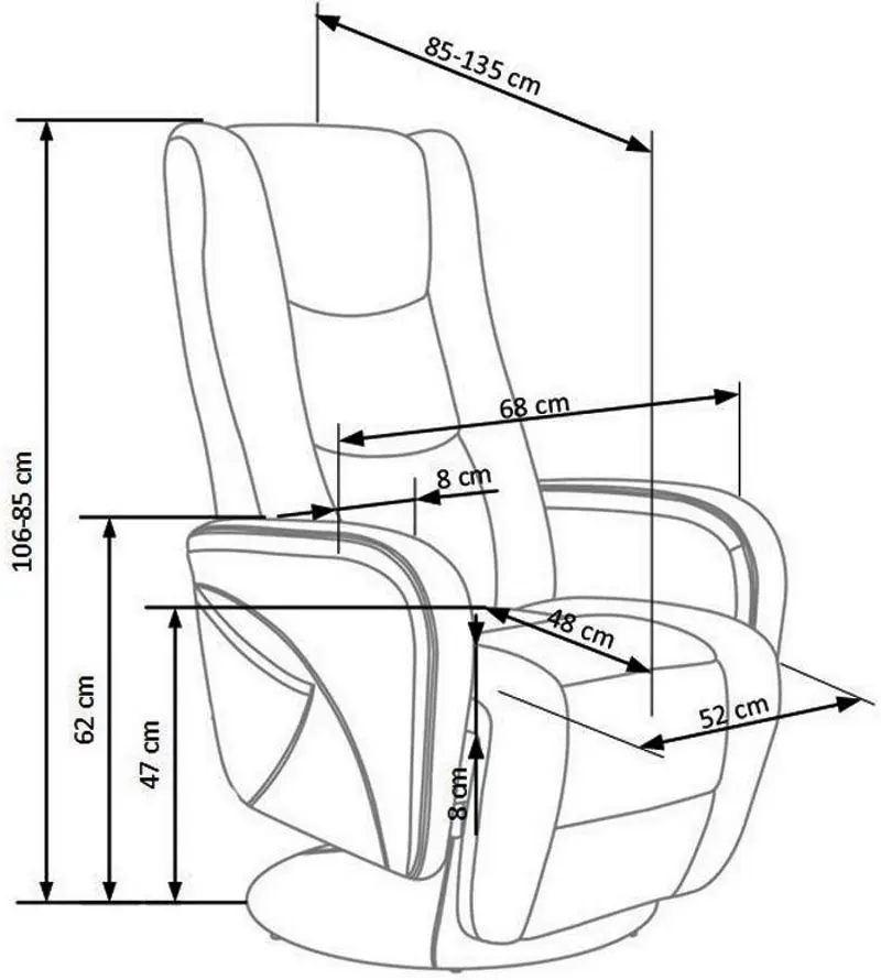 Fotoliu-recliner Halmar Pulsar (Gray)
