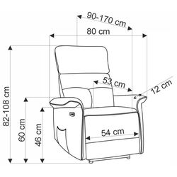 Fotoliu-recliner Halmar Semir (Black) Thumb