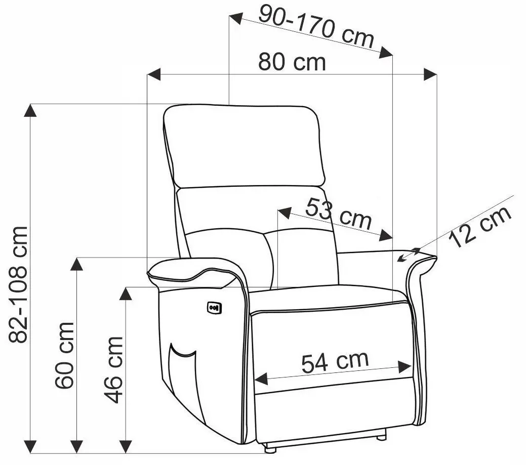 Fotoliu-recliner Halmar Semir (Black)