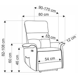 Fotoliu-recliner Halmar Semir (Cinnamon) Thumb