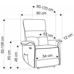Fotoliu-recliner Halmar Semir (Dark Blue) Thumb