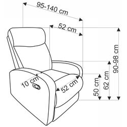 Fotoliu-recliner Halmar Wonder (Cinnamon) Thumb