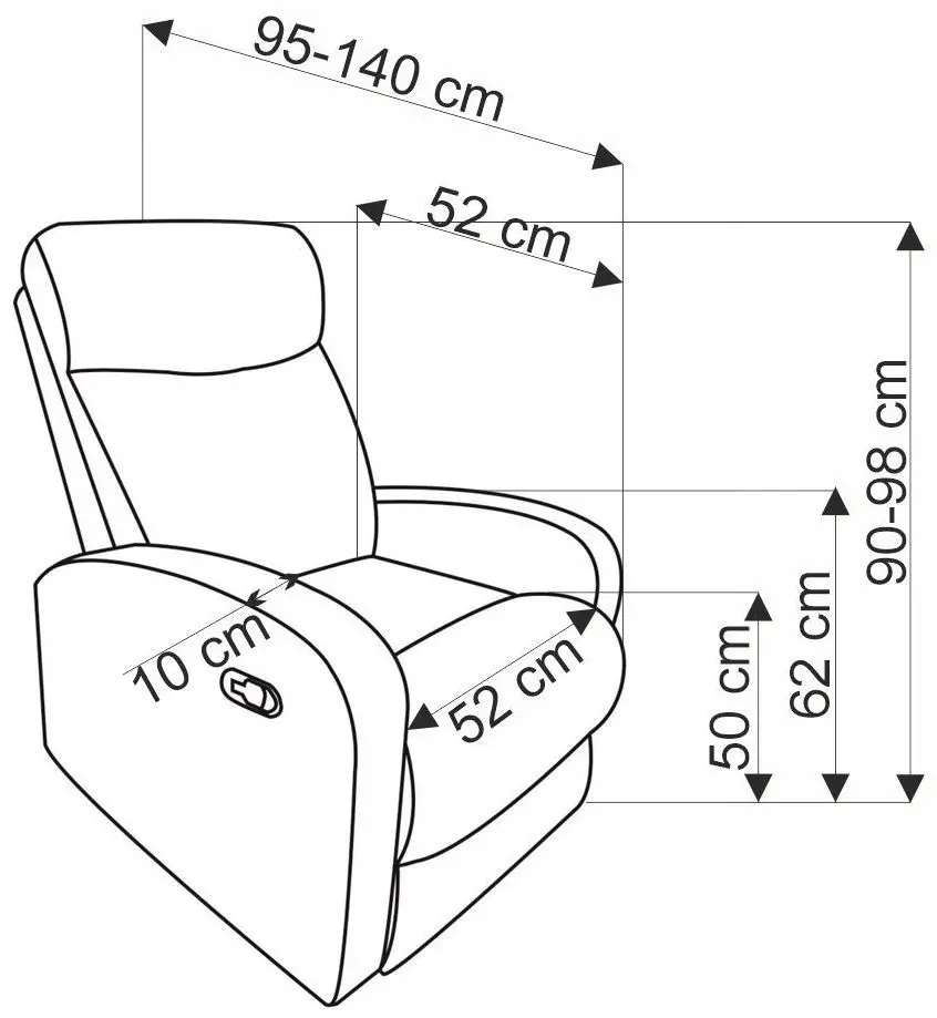 Fotoliu-recliner Halmar Wonder (Cinnamon)