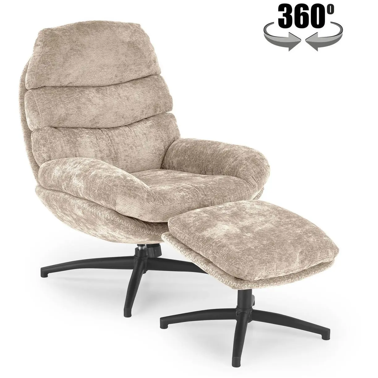 Кресло с оттоманкой Halmar Dario (Beige) - 2