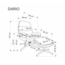 Кресло с оттоманкой Halmar Dario (Beige) Thumb