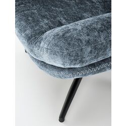 Кресло с пуфом Halmar Dario (Blue/Black) Thumb