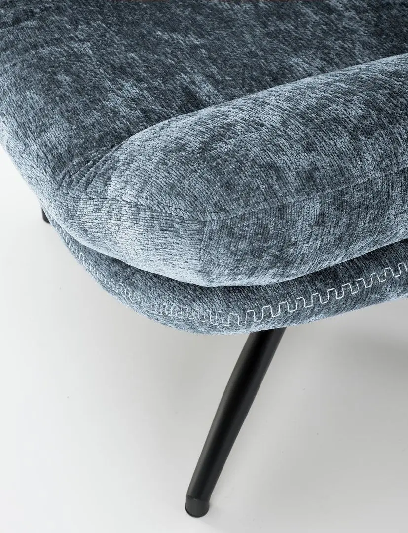 Кресло с пуфом Halmar Dario (Blue/Black)