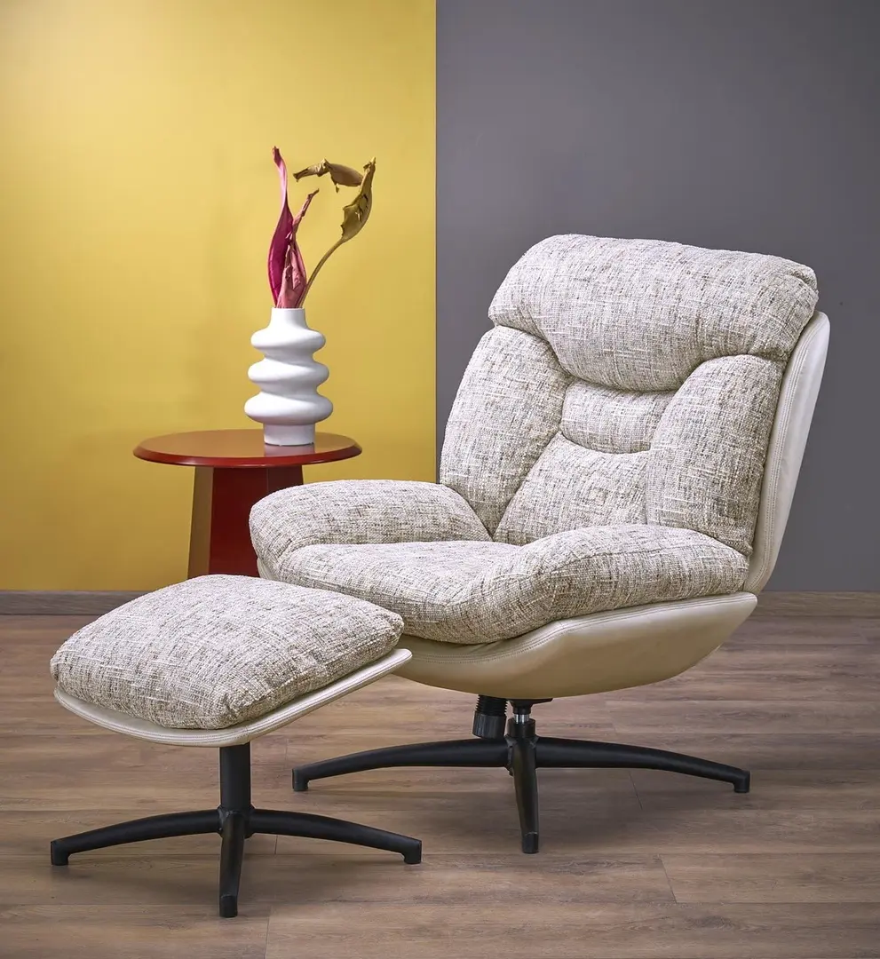 Fotoliu cu taburet Halmar Kronos (Beige)