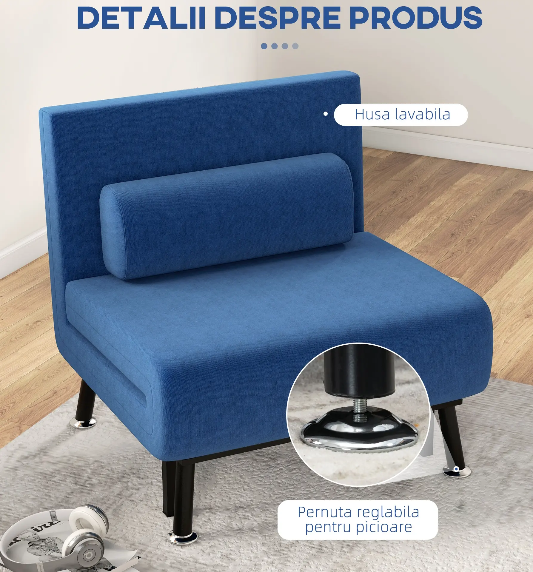 Fotoliu Homcom 833-066V00DB (Blue) - 5