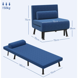 Fotoliu Homcom 833-066V00DB (Blue) Thumb