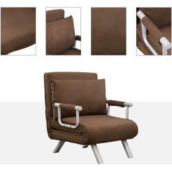 Fotoliu Homcom 833-068 (Brown/Grey) Thumb