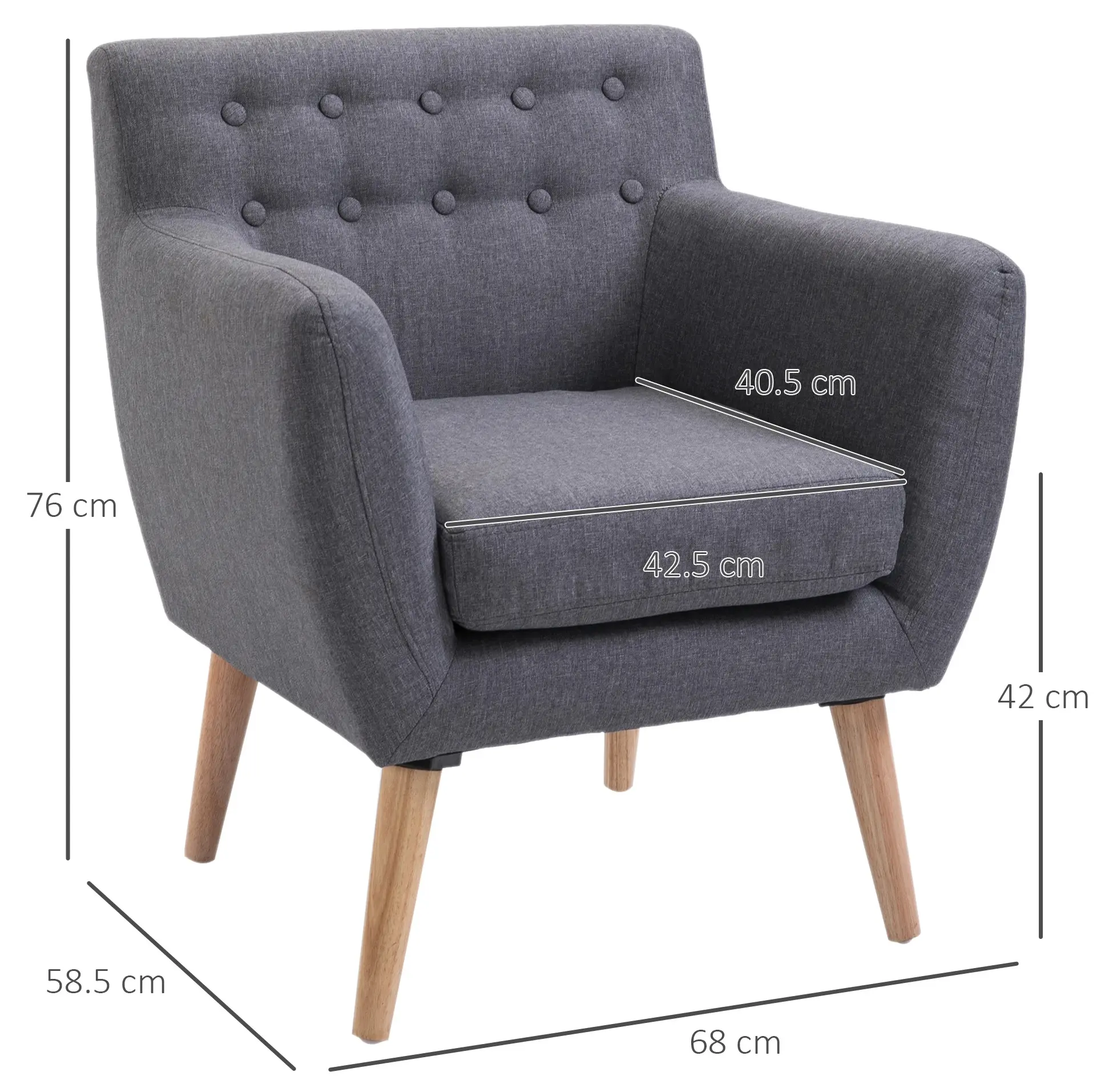 Кресло Homcom 833-525GY (Grey) - 8