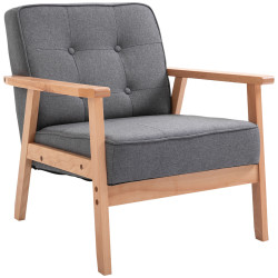 Fotoliu Homcom 833-664 (Grey/Natural) Thumb