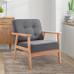 Fotoliu Homcom 833-664 (Grey/Natural)