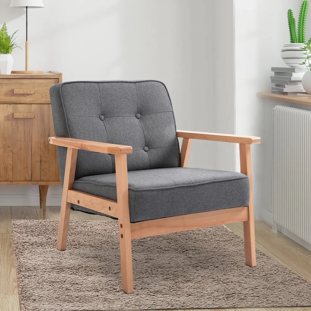 Fotoliu Homcom 833-664 (Grey/Natural)
