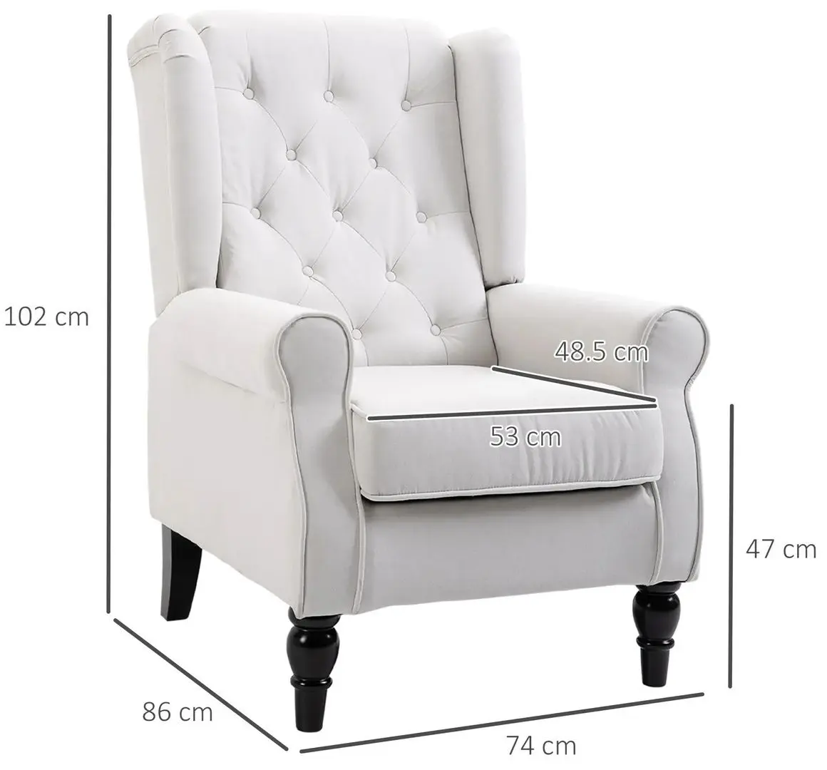 Кресло Homcom 833-695V80CW 74x86x102 cm (White-cream/Black) - 2