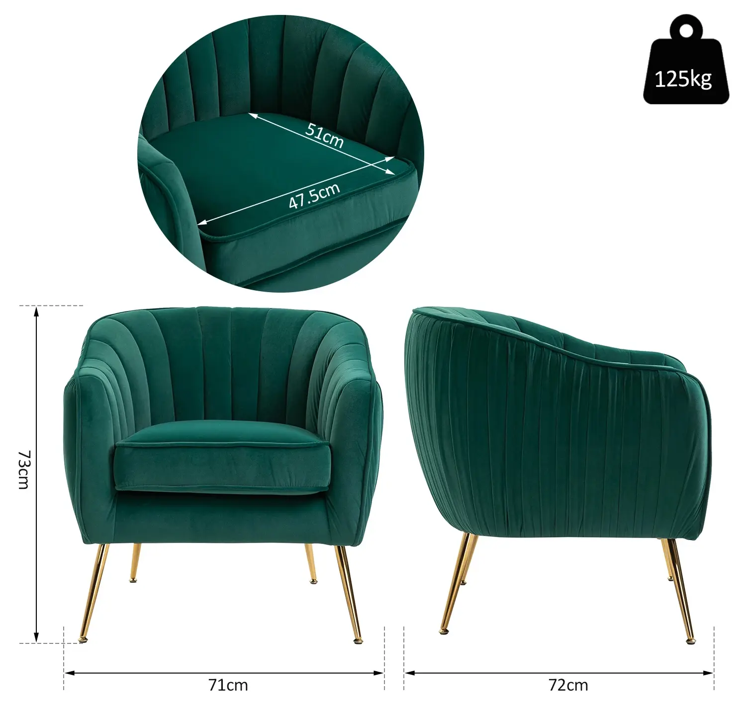 Fotoliu Homcom 833-725GN (Green) - 4