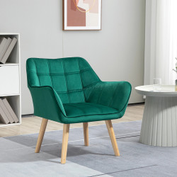 Fotoliu Homcom 833-799V00GN (Green/Natural Wood)