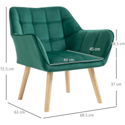 Fotoliu Homcom 833-799V00GN (Green/Natural Wood) Thumb