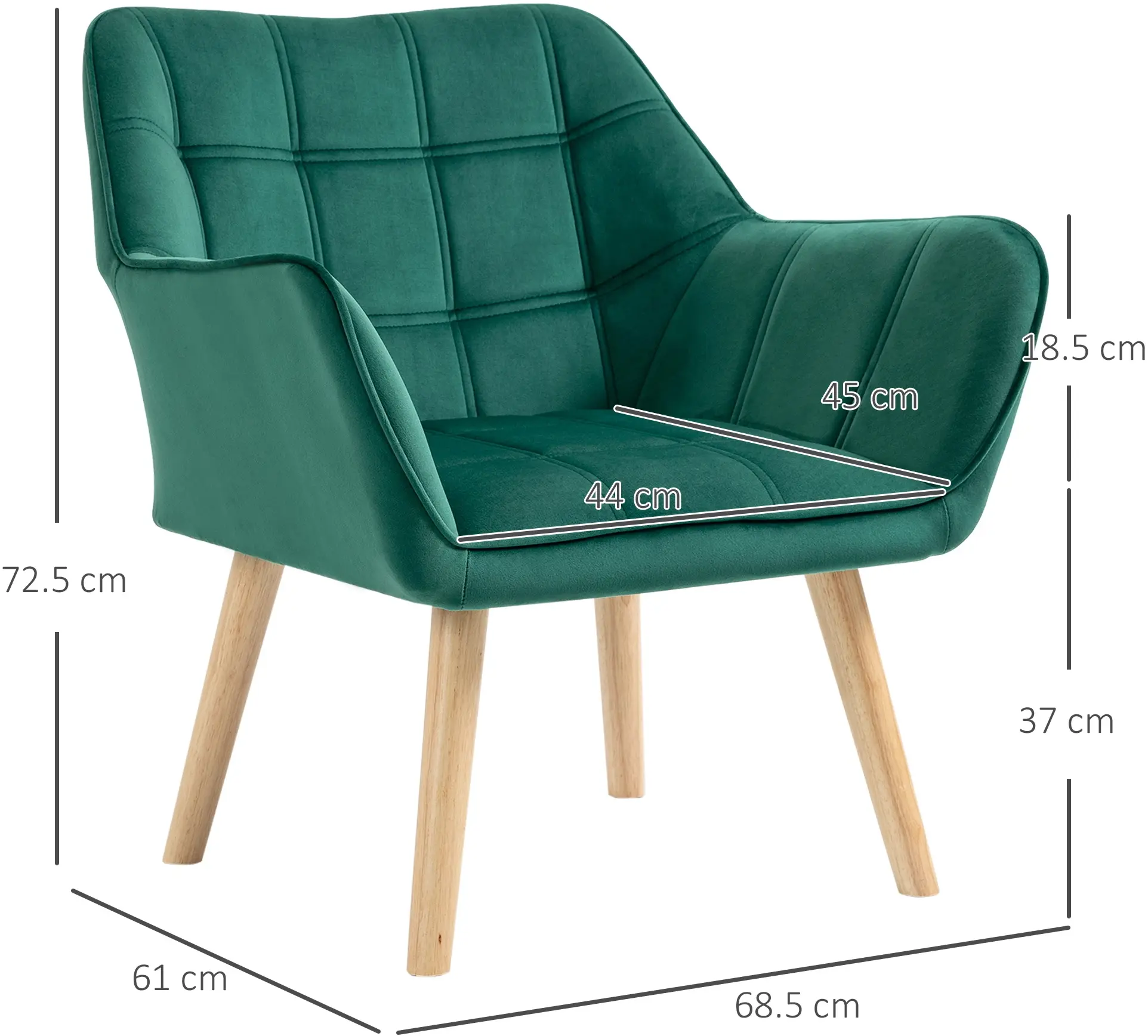 Fotoliu Homcom 833-799V00GN (Green/Natural Wood) - 8