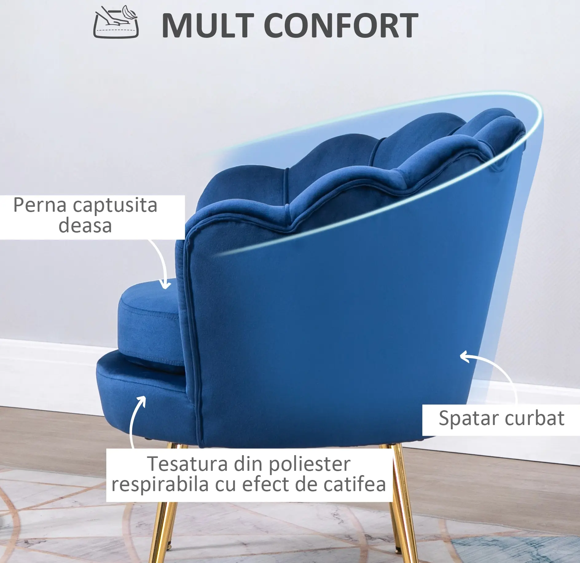 Fotoliu Homcom 839-012BU (Blue) - 5