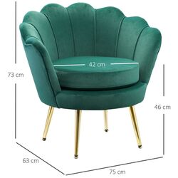 Fotoliu Homcom 839-012GN 75x63x73 cm (Green/Gold) Thumb