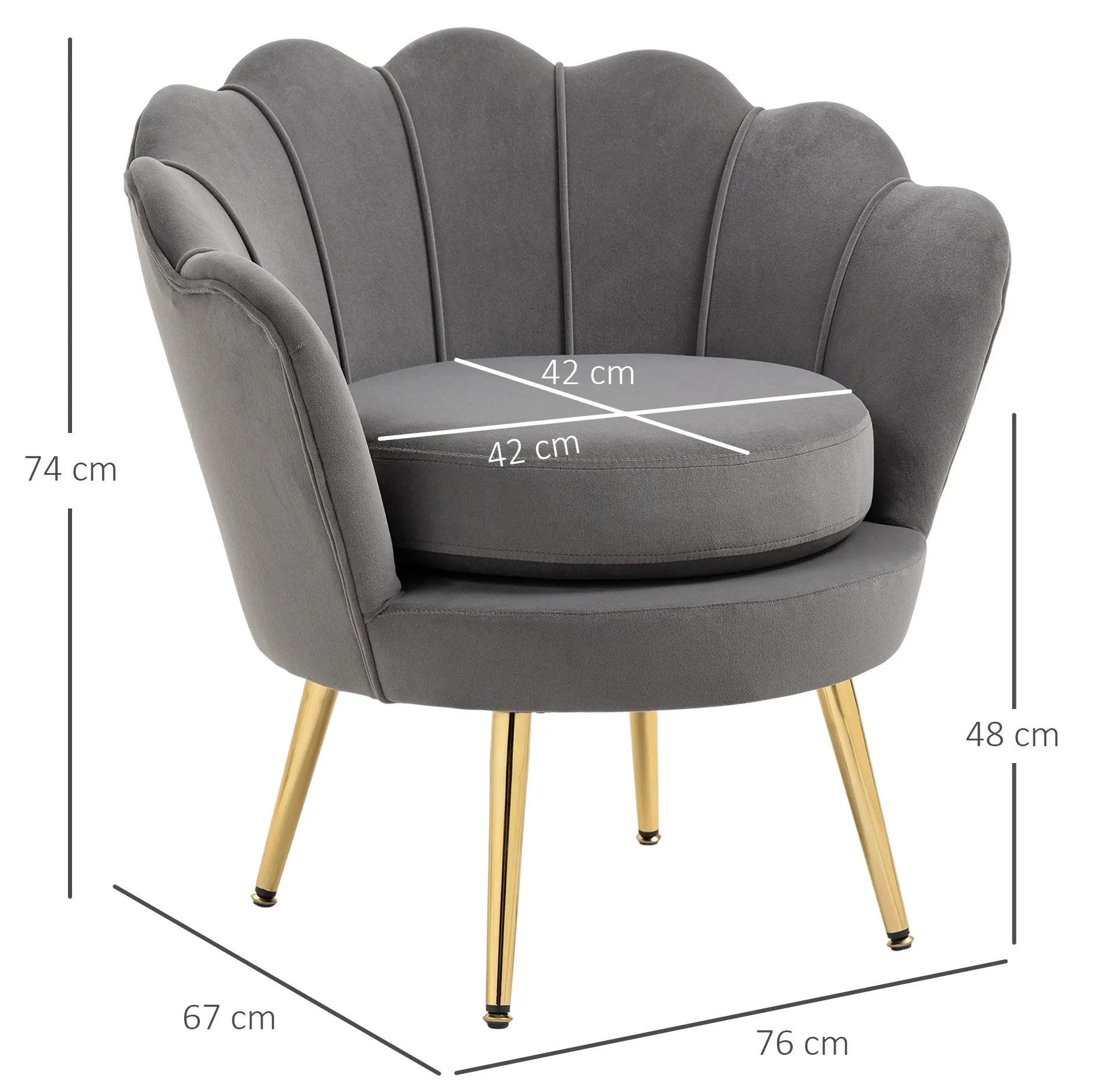 Fotoliu Homcom  839-012GY (Grey) - 2