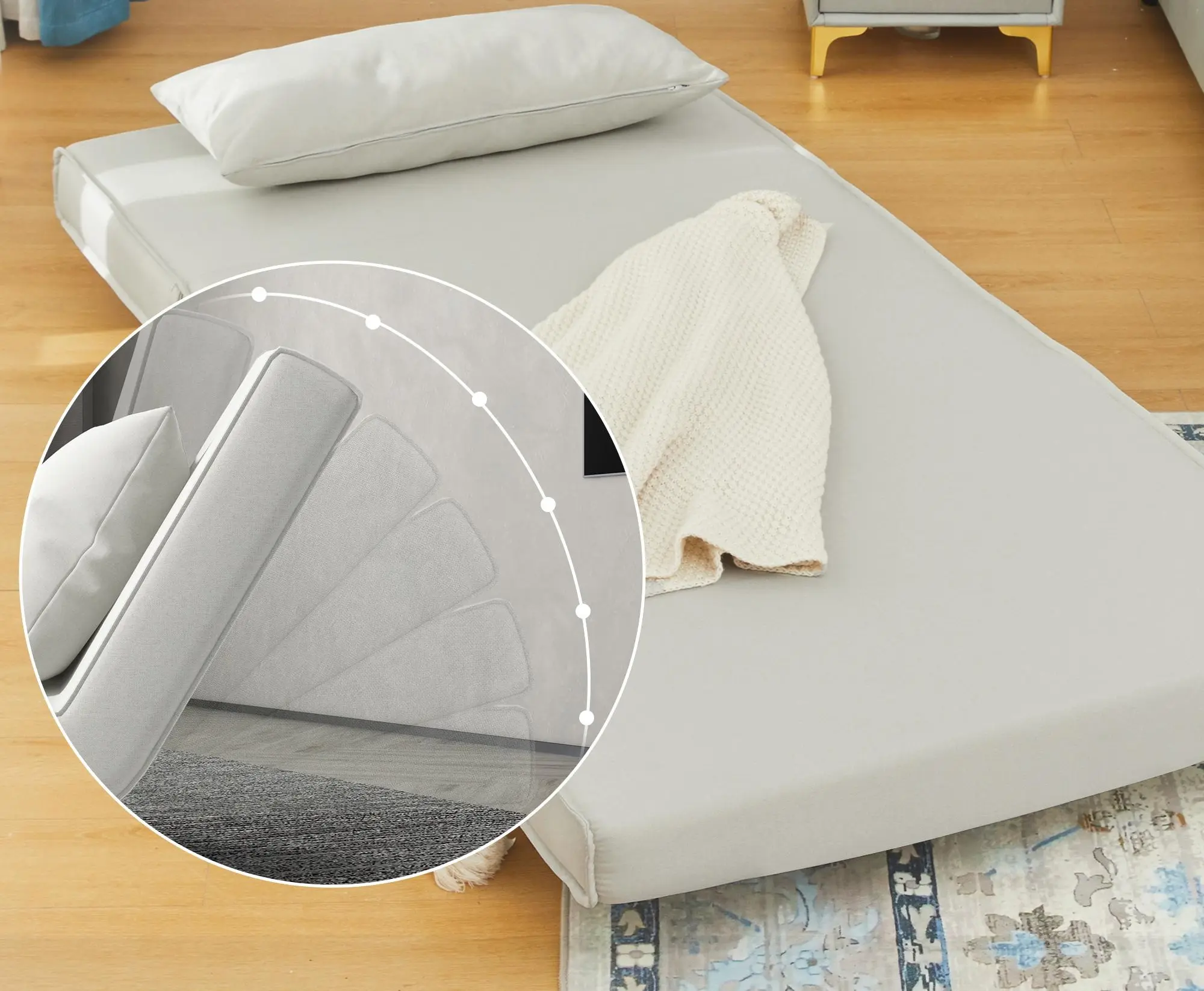 Кресло Homcom 839-023CW (Light Beige/Natural Wood) - 3