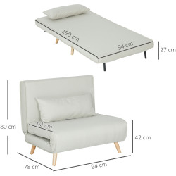 Кресло Homcom 839-023CW (Light Beige/Natural Wood) Thumb