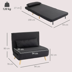 Fotoliu Homcom 839-023V00BK (Black) Thumb