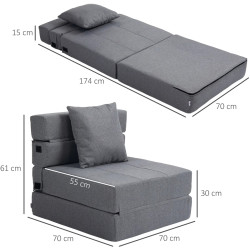 Fotoliu Homcom 839-027V01CG (Grey) Thumb