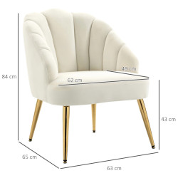 Fotoliu Homcom 839-205CW (Cream White) Thumb