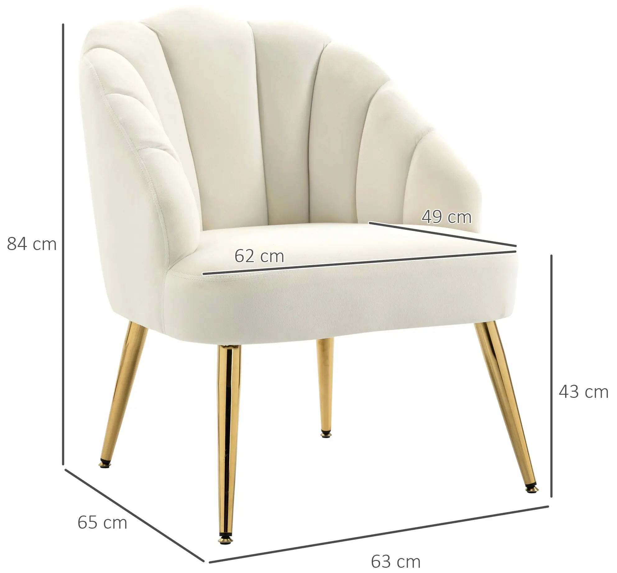 Fotoliu Homcom 839-205CW (Cream White) - 4