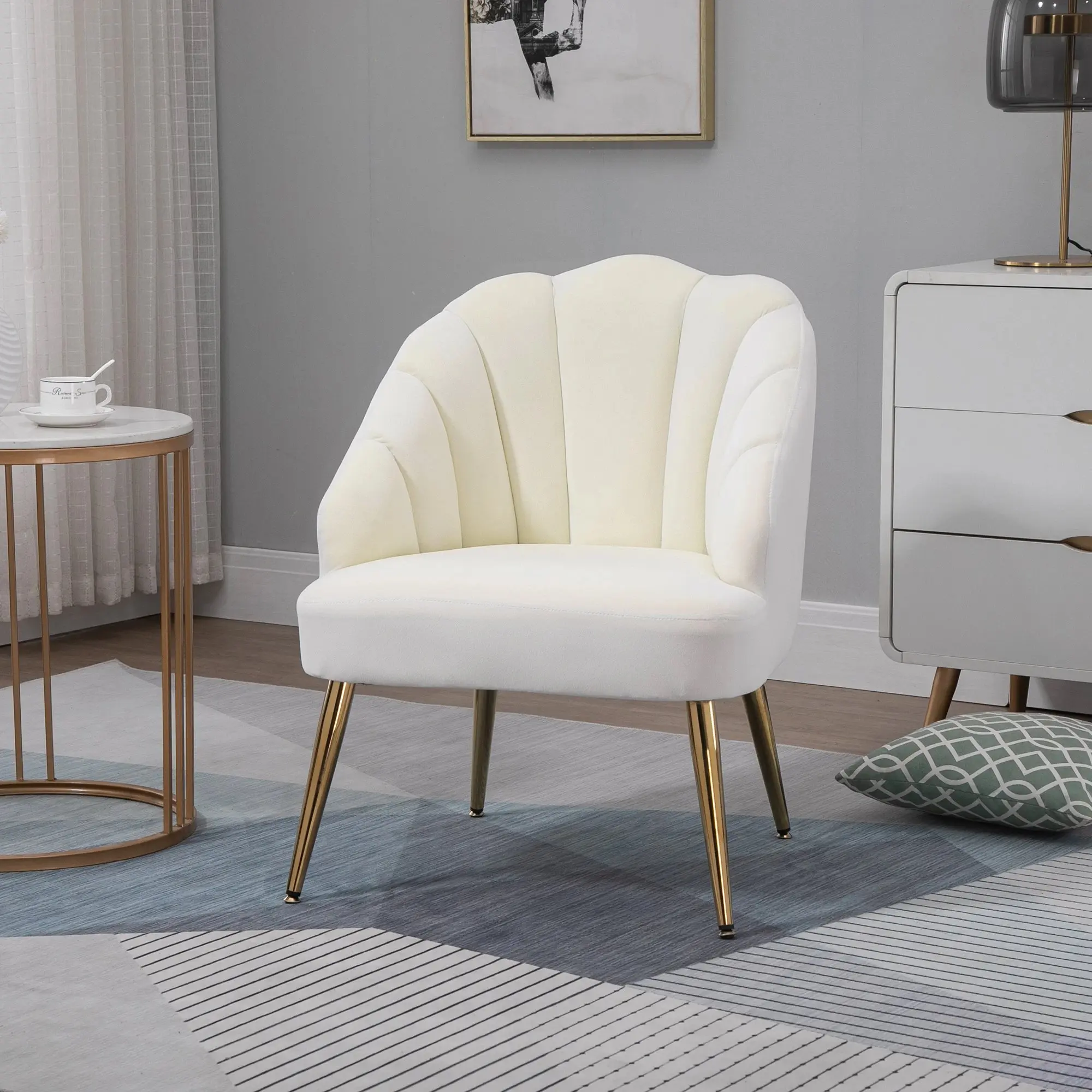 Fotoliu Homcom 839-205CW (Cream White) - 8