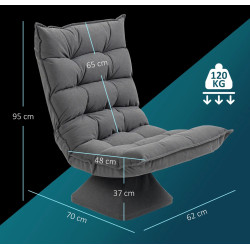 Кресло Homcom 839-423V00GY (Grey) Thumb
