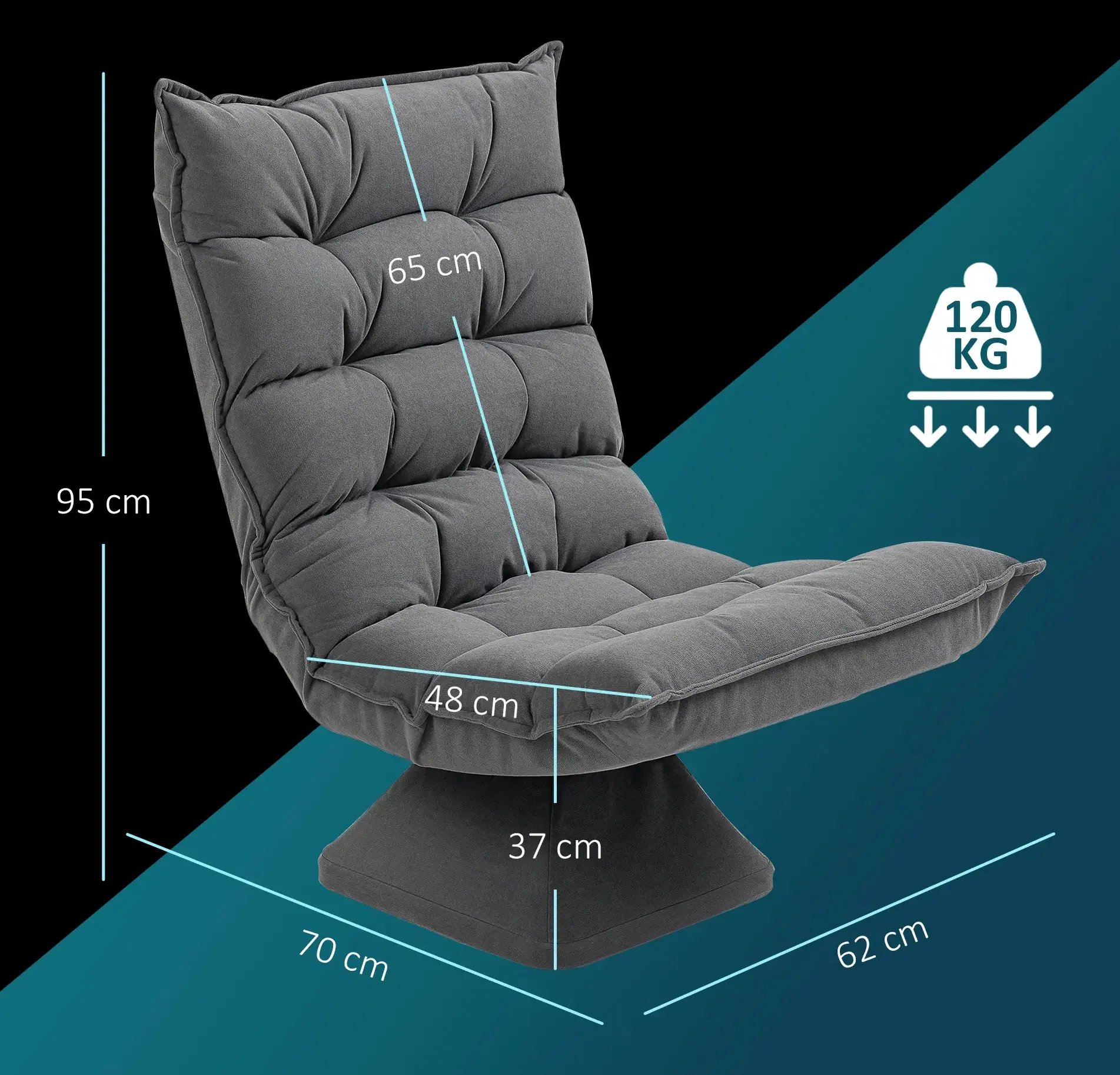 Кресло Homcom 839-423V00GY (Grey) - 3